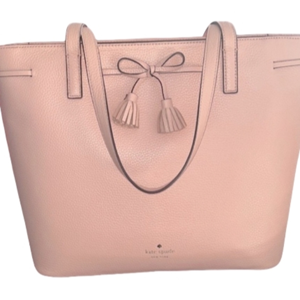 Kate Spade Blush Pink Tote with Tassel Accents